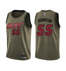 Youth Miami Heat #55 Duncan Robinson Swingman Green Salute to Service Basketball Jersey