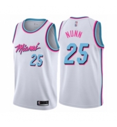 Men's Miami Heat #25 Kendrick Nunn Authentic White Basketball Jersey - City Edition