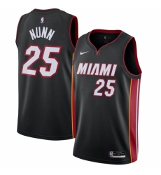 Men's Miami Heat #25 Kendrick Nunn Nike Black 2020-21 Swingman Jersey