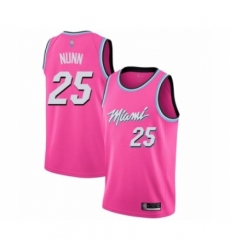 Men's Miami Heat #25 Kendrick Nunn Pink Swingman Jersey - Earned Edition