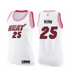 Women's Miami Heat #25 Kendrick Nunn Swingman White Pink Fashion Basketball Jersey