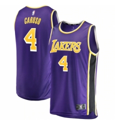 Men's Los Angeles Lakers #4 Alex Caruso Fanatics Branded Purple 2020-21 Fast Break Replica Jersey