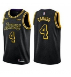 Men's Nike Los Angeles Lakers #4 Alex Caruso Swingman Black NBA Jersey - City Edition