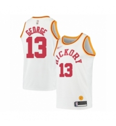Men's Indiana Pacers #13 Paul George Authentic White Hardwood Classics Basketball Jersey