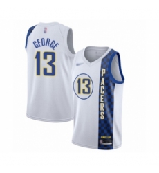 Men's Indiana Pacers #13 Paul George Swingman White Basketball Jersey - 2019 20 City Edition