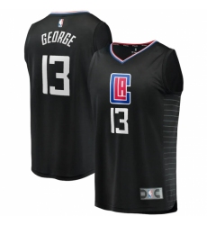 Men's LA Clippers #13 Paul George Fanatics Branded Black 2020-21 Fast Break Player Jersey