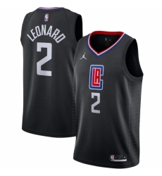 Men's LA Clippers #2 Kawhi Leonard Jordan Brand Black 2020-21 Swingman Jersey