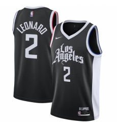Men's LA Clippers #2 Kawhi Leonard Nike Black 2020-21 Swingman Player Jersey