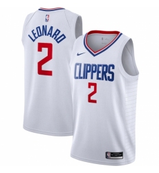 Men's LA Clippers #2 Kawhi Leonard Nike White 2020-21 Swingman Jersey