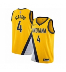 Men's Indiana Pacers #4 Victor Oladipo Authentic Gold Finished Basketball Jersey - Statement Edition