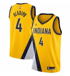 Men's Indiana Pacers #4 Victor Oladipo Jordan Brand Gold 2020-21 Swingman Jersey