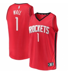 Youth Houston Rockets #1 John Wall Fanatics Branded Red 2020-21 Fast Break Replica Jersey