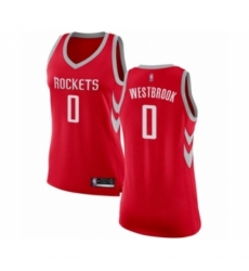 Women's Houston Rockets #0 Russell Westbrook Swingman Red Basketball Jersey - Icon Edition
