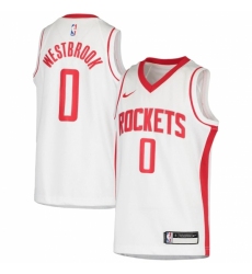 Youth Houston Rockets #0 Russell Westbrook Nike White 2020-21 Swingman Jersey