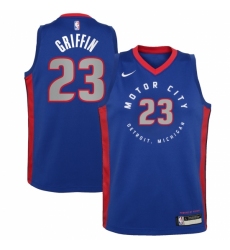 Youth Detroit Pistons #23 Blake Griffin Nike Blue 2020-21 Swingman Jersey