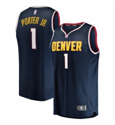 Men's Denver Nuggets #1 Michael Porter Jr. Fanatics Branded Navy 2020-21 Fast Break Replica Jersey