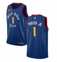 Men's Nike Denver Nuggets #1 Michael Porter Jr. Blue NBA Swingman Statement Edition Jersey