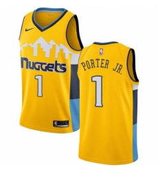 Men's Nike Denver Nuggets #1 Michael Porter Jr. Yellow NBA Swingman Statement Edition Jersey