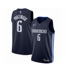 Men's Dallas Mavericks #6 Kristaps Porzingis Authentic Navy Finished Basketball Jersey - Statement Edition