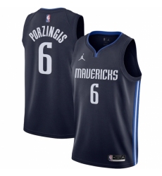 Men's Dallas Mavericks #6 Kristaps Porzingis Jordan Brand Navy 2020-21 Swingman Jersey