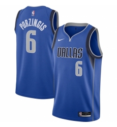 Men's Dallas Mavericks #6 Kristaps Porzingis Nike Blue 2020-21 Swingman Jersey