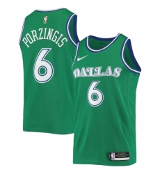 Men's Dallas Mavericks #6 Kristaps Porzingis Nike Green Hardwood Classics 2020-21 Swingman Jersey