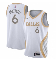 Men's Dallas Mavericks #6 Kristaps Porzingis Nike White 2020-21 Swingman Player Jersey