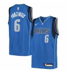 Youth Dallas Mavericks #6 Kristaps Porzingis Nike Blue 2020-21 Swingman Jersey