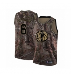 Youth Dallas Mavericks #6 Kristaps Porzingis Swingman Camo Realtree Collection Basketball Jersey