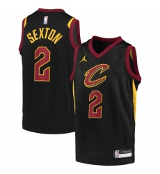 Youth Cleveland Cavaliers #2 Collin Sexton Jordan Brand Black 2020-21 Swingman Player Jersey