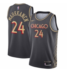 Men's Chicago Bulls #24 Lauri Markkanen Nike Gray 2020-21 Swingman Player Jersey