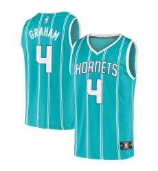 Men's Charlotte Hornets #4 Devonte' Graham Fanatics Branded Teal 2020-21 Fast Break Replica Jersey