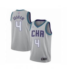 Men's Jordan Charlotte Hornets #4 Devonte Graham Swingman Gray Basketball Jersey - 2019 20 City Edition