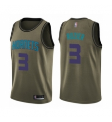 Men's Charlotte Hornets #3 Terry Rozier Swingman Green Salute to Service Basketball Jersey