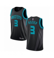 Men's Jordan Charlotte Hornets #3 Terry Rozier Authentic Black Basketball Jersey - 2018 19 City Edition