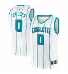 Men's Charlotte Hornets #0 Miles Bridges Fanatics Branded White 2020-21 Fast Break Replica Jersey