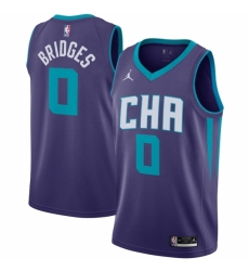 Men's Charlotte Hornets #0 Miles Bridges Jordan Brand Purple 2020-21 Swingman Jersey