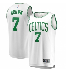 Men's Boston Celtics #7 Jaylen Brown Fanatics Branded White 2020-21 Fast Break Replica Jersey