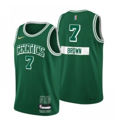 Men's Boston Celtics #7 Jaylen Brown Nike Green 2021-22 Swingman NBA Jersey - City Edition