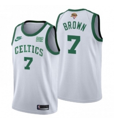 Men's Boston Celtics #7 Jaylen Brown Nike Releases Classic Edition 2022 NBA Finals 75th Anniversary Jersey White