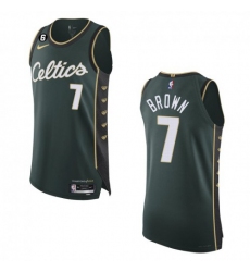 Men's Boston Celtics #7 Jaylen Brown Nike Turquoise 2022-23 Authentic Jersey - City Edition