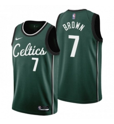 Men's Nike Boston Celtics #7 Jaylen Brown 2022-23 City Edition NBA Jersey - Cherry Blossom Green