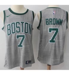 Men's Nike Boston Celtics #7 Jaylen Brown Gray NBA Swingman City Edition Jersey