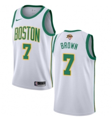 Men's Nike Boston Celtics #7 Jaylen Brown White 2022 NBA Finals Swingman City Edition Jersey