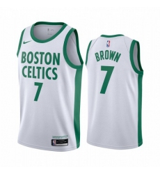 Men's Nike Boston Celtics #7 Jaylen Brown White NBA Swingman 2020-21 City Edition Jersey