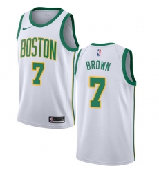Men's Nike Boston Celtics #7 Jaylen Brown White NBA Swingman City Edition 2018-19 Jersey