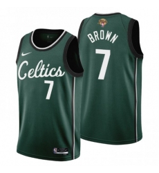 Youth Nike Boston Celtics #7 Jaylen Brown 2022 NBA Finals City Edition Jersey - Cherry Blossom Green