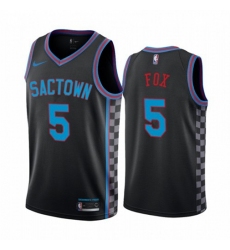 Men's Nike Sacramento Kings #5 DeAaron Fox Black NBA Swingman 2020-21 City Edition Jersey