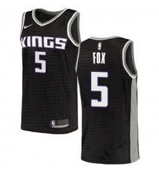Men's Nike Sacramento Kings #5 DeAaron Fox Black NBA Swingman Statement Edition Jersey