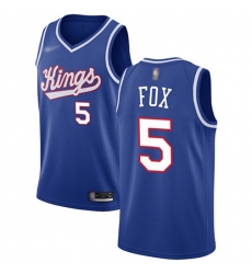Men's Nike Sacramento Kings #5 DeAaron Fox Blue NBA Swingman Hardwood Classics Jersey